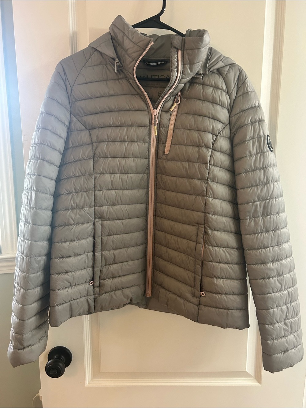 Nautica Light Gray Quilted Puffer Jacket - LRG